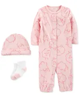 Carter's Baby Girls Take Me Home Gown with Hat and Socks, 3 Piece Set