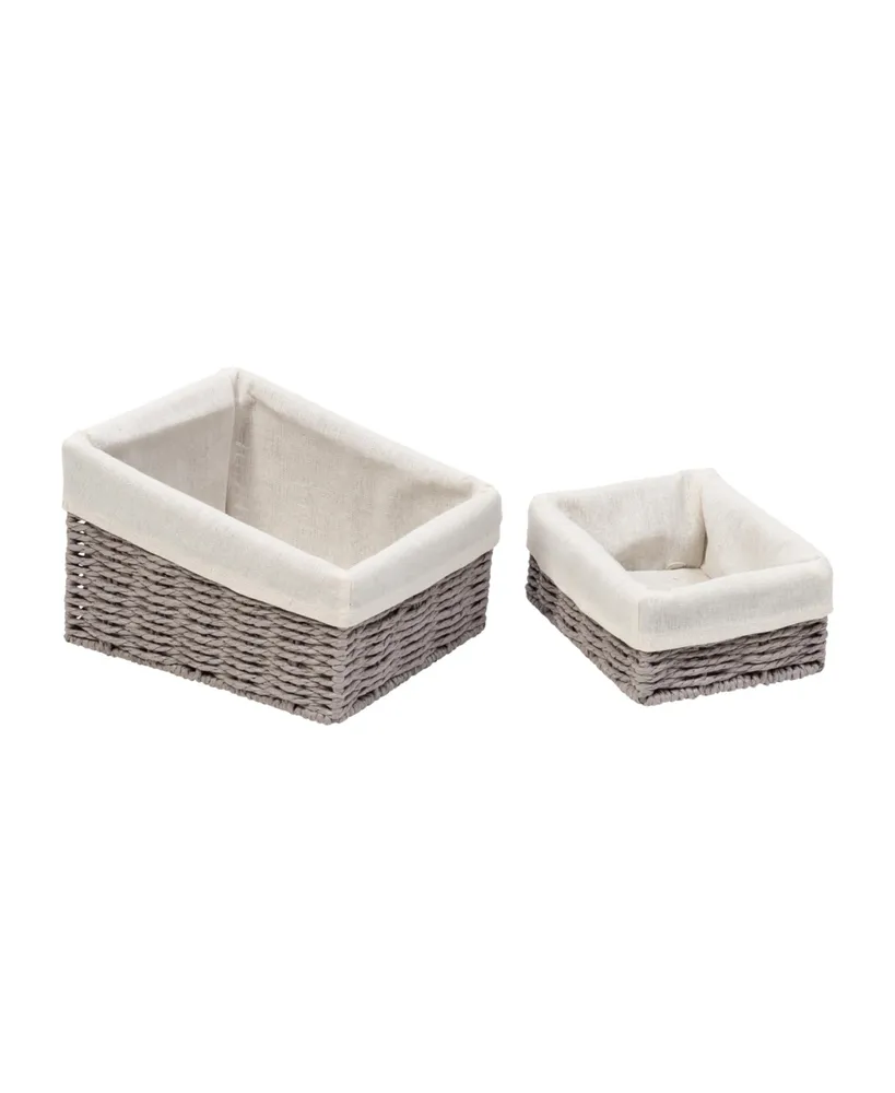 Twisted Paper Rope Woven Bathroom Storage Basket Set, 7 Piece