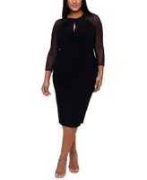 Betsy & Adam Plus Embellished-Sleeve Bodycon Dress