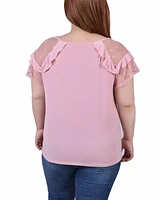 Plus Short Dot Sleeve Top