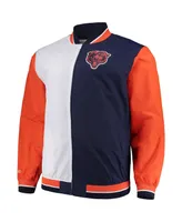 Men's Mitchell & Ness Navy, White Chicago Bears Big and Tall Team History 2.0 Warm-Up Jacket