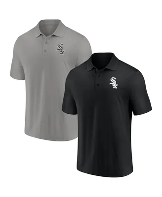 Men's Fanatics Black and Gray Chicago White Sox Primary Logo Polo Shirt Combo Set