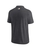 Men's Nike Anthracite San Francisco Giants Authentic Collection Striped Performance Pique Polo Shirt