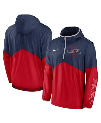 Men's Nike Navy and Red St. Louis Cardinals Overview Half-Zip Hoodie Jacket