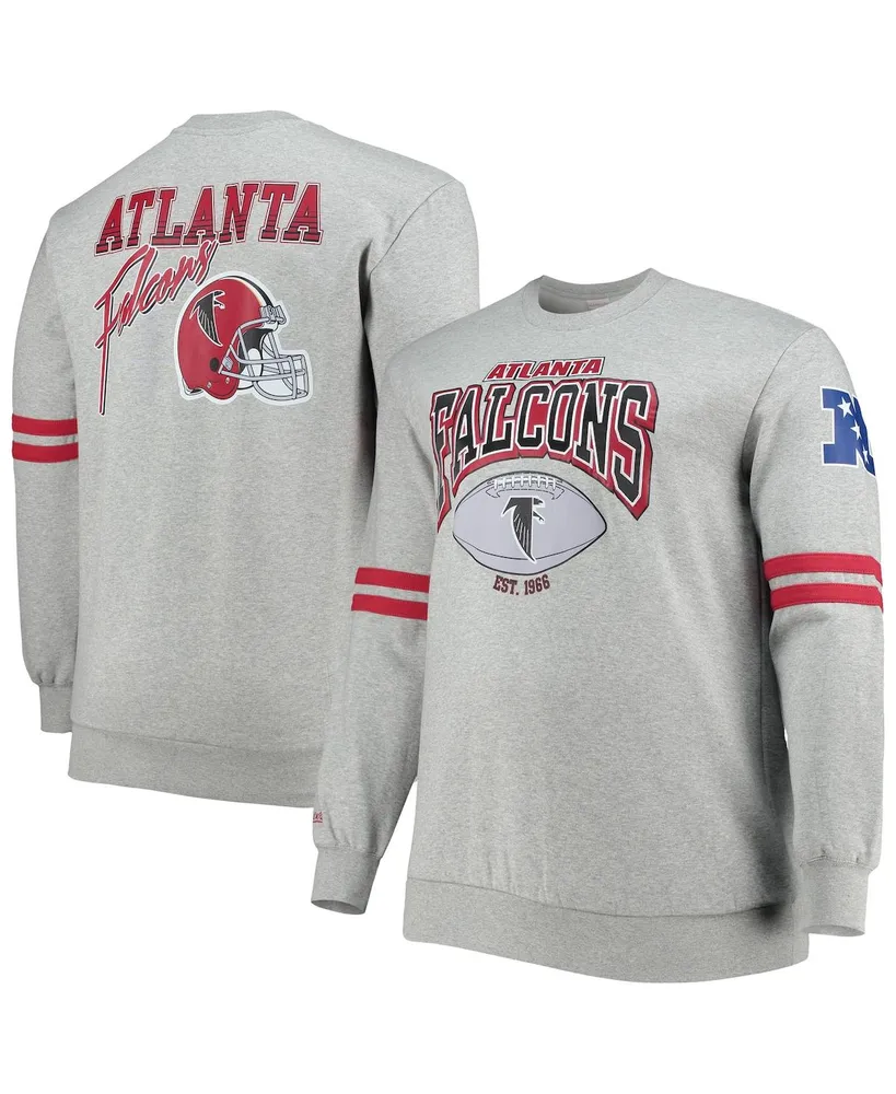 Men's New Orleans Saints Mitchell & Ness Heathered Gray Allover Print  Fleece Pullover Sweatshirt