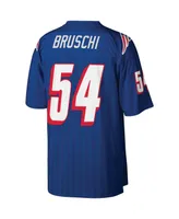 Men's Mitchell & Ness Tedy Bruschi Royal New England Patriots Big and Tall 1996 Retired Player Replica Jersey