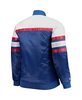 Men's Mitchell & Ness Navy, Red Atlanta Braves Big and Tall Coaches Satin Full-Snap Jacket