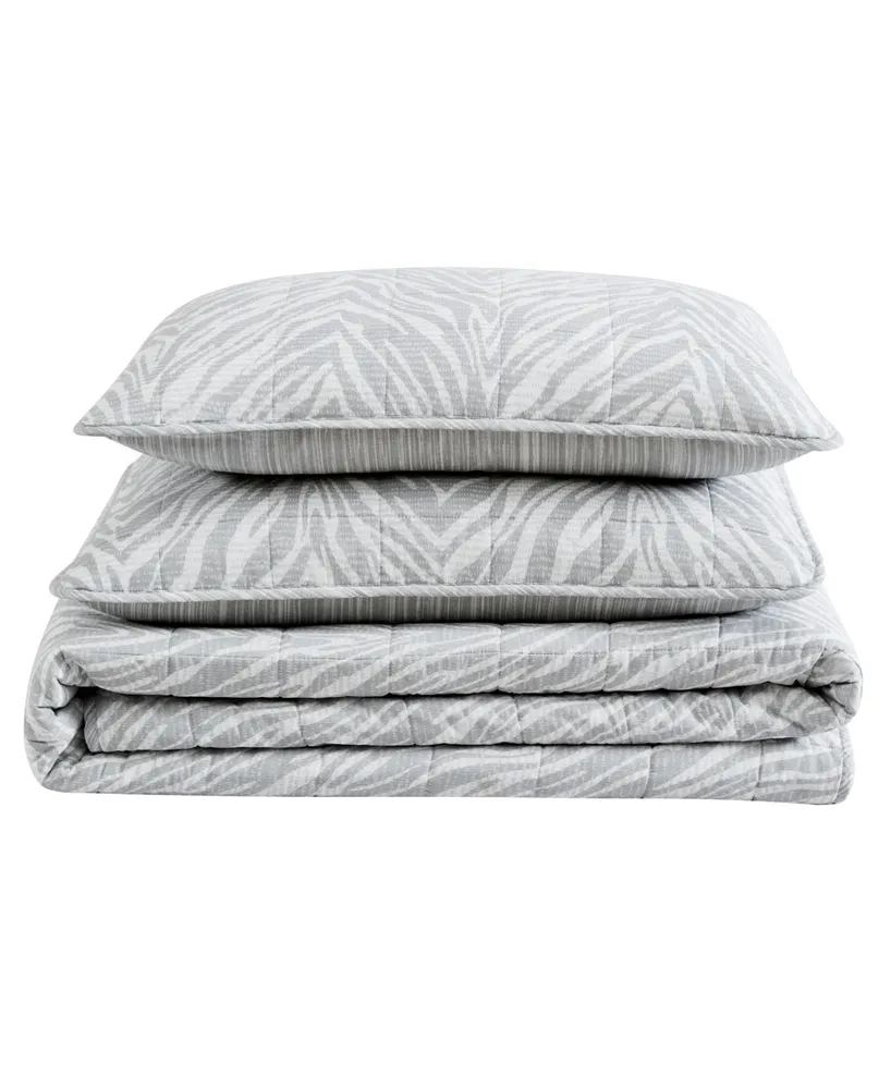 Closeout! Kenneth Cole New York Urban Zebra 3 Piece Full/Queen Quilt Set