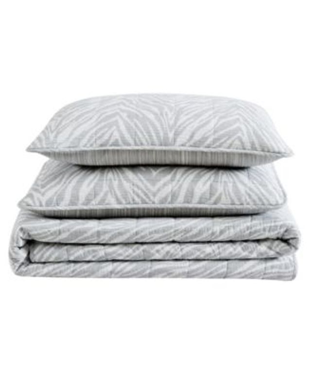 Kenneth Cole New York Abstract Stripe Duvet Cover Set - Full/Queen - Grey