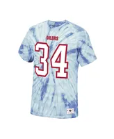 Men's Mitchell & Ness Earl Campbell Light Blue Houston Oilers Tie-Dye Retired Player Name and Number T-shirt