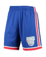 Men's Mitchell & Ness Blue New Jersey Nets 1993 Hardwood Classics 75th Anniversary Swingman Shorts