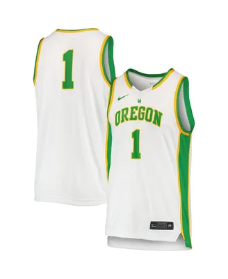 Nike #1 White Oregon Ducks Replica Women's Basketball Jersey