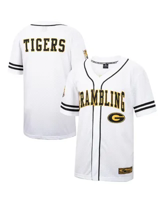 Men's Colosseum White and Black Grambling Tigers Free Spirited Baseball Jersey