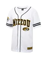 Men's Colosseum White and Black Missouri Tigers Free Spirited Baseball Jersey