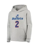 Big Boys and Girls Mitchell & Ness Chris Webber Heather Gray Washington Bullets Hardwood Classics Name Number Pullover Hoodie