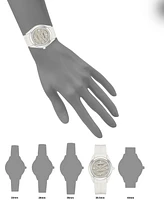 Anne Klein Women's White Solar Ocean Work Plastic Metal Watch, 38.5mm
