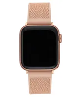 Anne Klein Women's Blush Textured Silicone Band Compatible with 42/44/45/Ultra/Ultra 2 Apple Watch