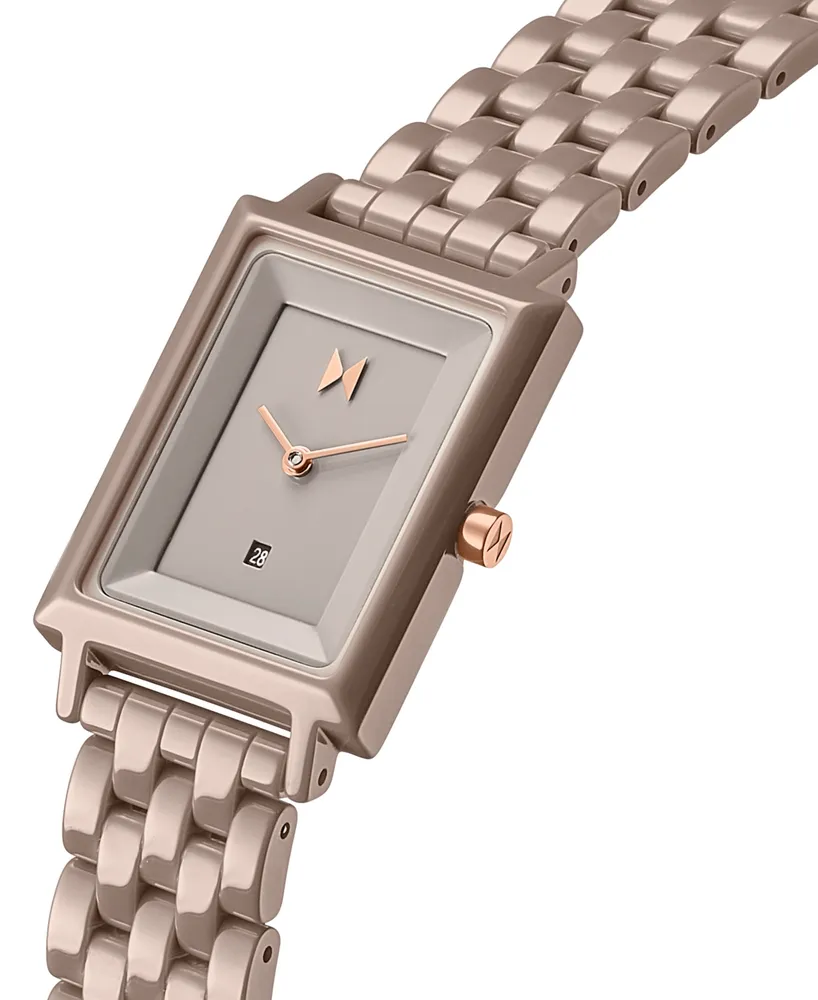 Mvmt Women's Signature Square Taupe Ceramic Bracelet Watch 26mm