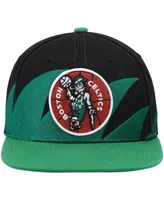 Men's Mitchell & Ness Black and Kelly Green Boston Celtics Hardwood Classics Sharktooth Snapback Hat