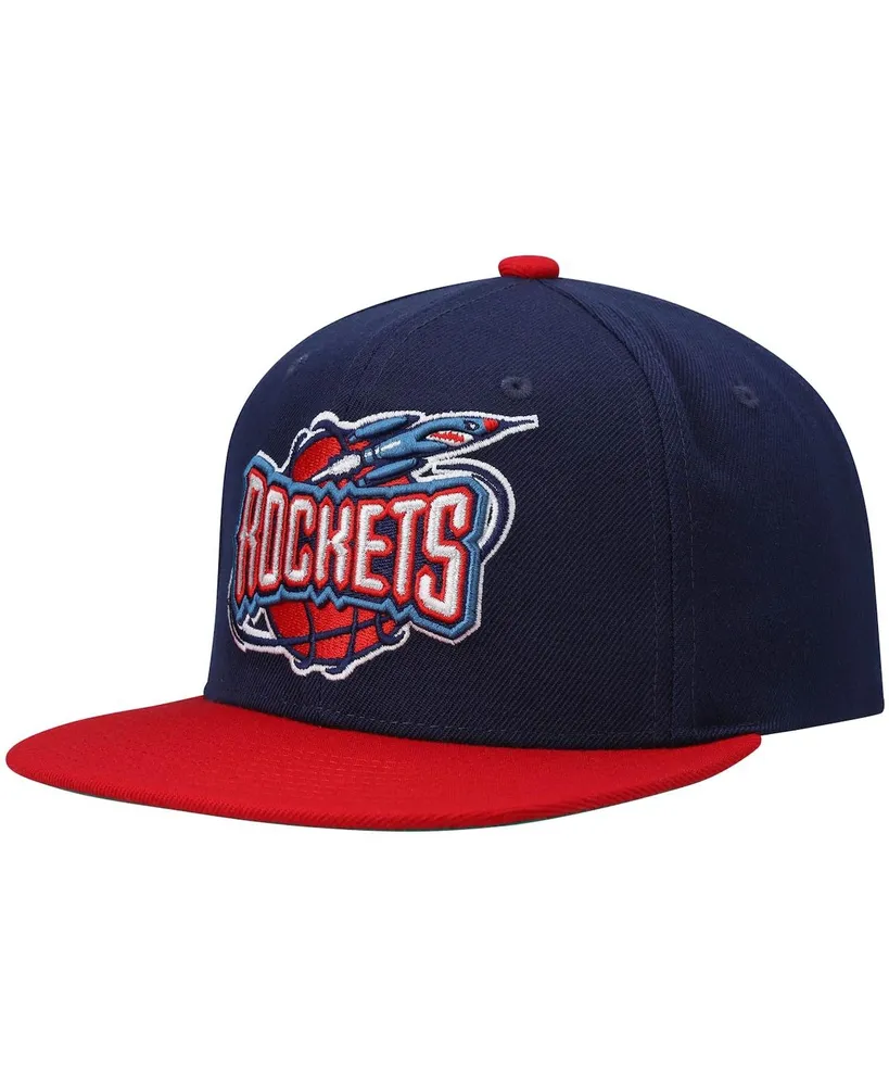 Men's Mitchell & Ness Navy and Red Houston Rockets Hardwood Classics Team Two-Tone 2.0 Snapback Hat