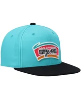 Men's Mitchell & Ness Teal and Black San Antonio Spurs Hardwood Classics Team Two-Tone 2.0 Snapback Hat