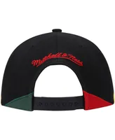 Men's Mitchell & Ness Black San Antonio Spurs Hardwood Classics Black History Month Snapback Hat