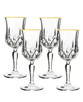 Opera Gold Collection 4 Piece Crystal Wine Glass with Gold Rim Set