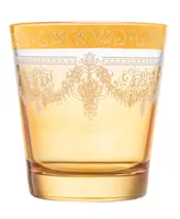 Lorren Home Trends Double Old Fashion 6 Piece Gold Band Glass Set