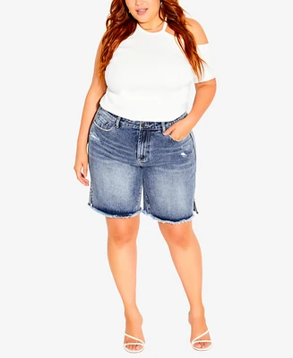 City Chic Trendy Plus Supa Split Shorts