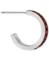 Giani Bernini Red Crystal Small Hoop Earrings in Sterling Silver, 0.59", Created for Macy's