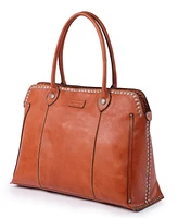 Old Trend Women's Genuine Leather Soul Stud Satchel Bag