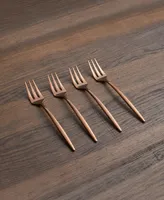 Cambridge Silversmiths Gaze Copper Mirror Cocktail Forks Set, 4 Piece