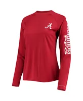 Women's Columbia Crimson Alabama Tide Pfg Tidal Long Sleeve T-shirt