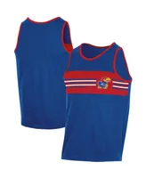 Men's Champion Royal Kansas Jayhawks Colorblock Tank Top