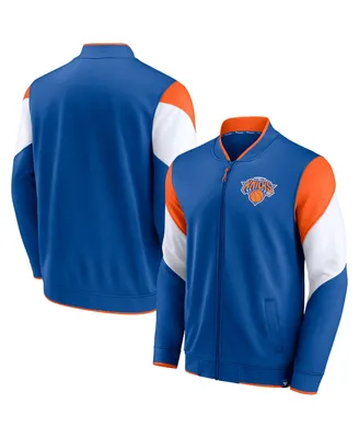 Men's Fanatics Blue, Orange New York Knicks League Best Performance Full-Zip Jacket