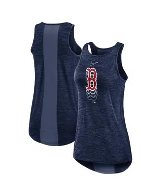 Women's Nike Navy Boston Red Sox Logo Fade High Neck Performance Tank Top