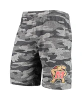 Men's Concepts Sport Charcoal, Gray Maryland Terrapins Camo Backup Terry Jam Lounge Shorts