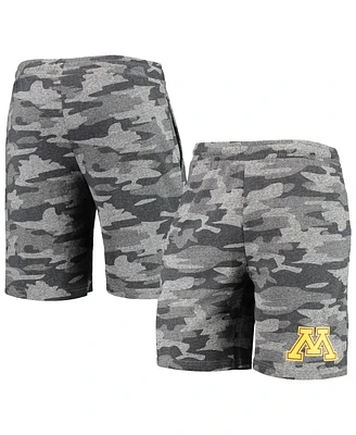 Men's Concepts Sport Charcoal, Gray Minnesota Golden Gophers Camo Backup Terry Jam Lounge Shorts