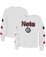 Women's '47 White Brooklyn Nets 2021/22 City Edition Call Up Parkway Long Sleeve T-shirt