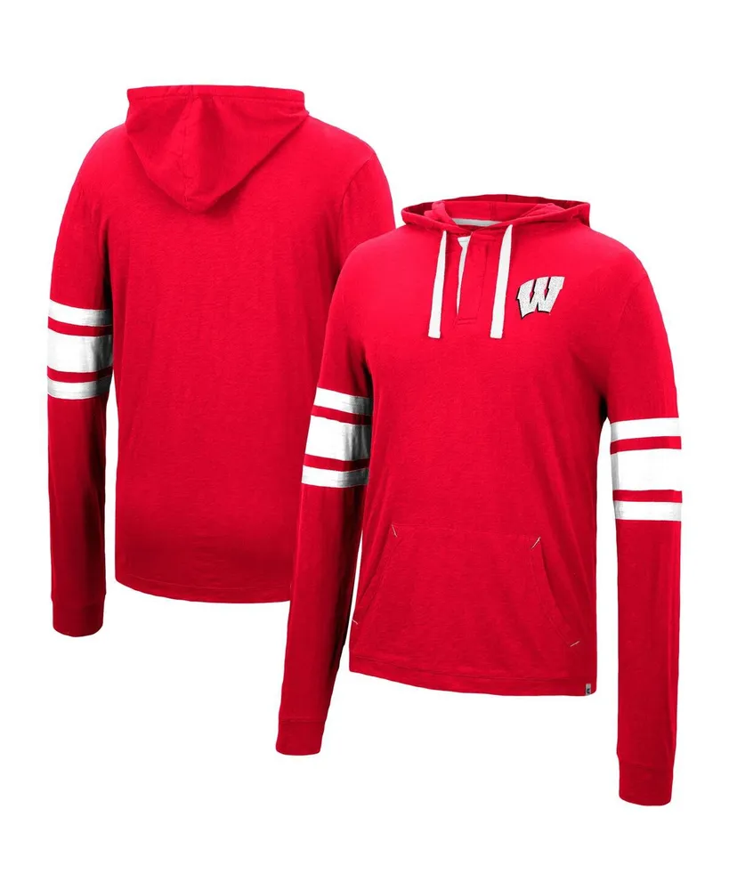 Men's Colosseum Red Wisconsin Badgers Lebowski Hoodie Long Sleeve T-shirt