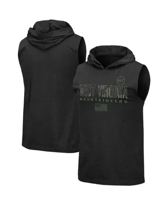Men's Colosseum Black West Virginia Mountaineers Oht Military-Inspired Appreciation Camo Logo Hoodie Sleeveless T-shirt