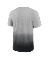 Men's Fanatics Heathered Gray and Black Brooklyn Nets Board Crasher Dip-Dye T-shirt