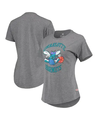 Women's Sportiqe Heathered Gray Charlotte Hornets Tri-Blend Phoebe T-shirt