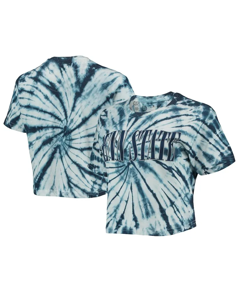 Women's Pressbox Navy Penn State Nittany Lions Showtime Tie-Dye Crop T-shirt