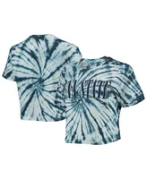 Women's Pressbox Navy Penn State Nittany Lions Showtime Tie-Dye Crop T-shirt