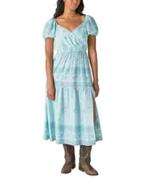 Lucky Brand Women's Block-Print Midi Dress