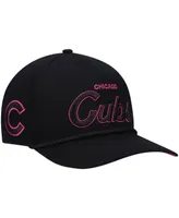 Men's '47 Black Chicago Cubs Hitch Orchid Undervisor Snapback Hat