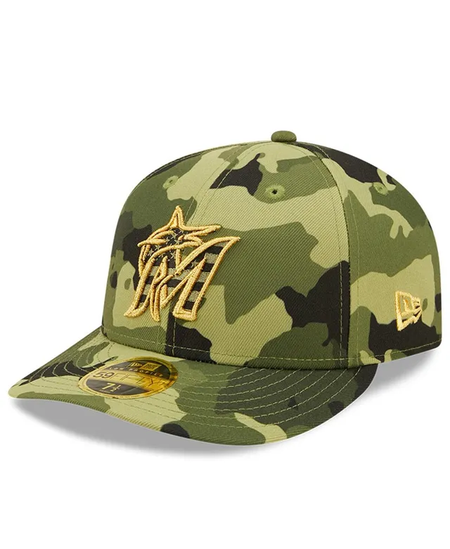 Men's New Era Camo Miami Marlins 2022 Armed Forces Day Bucket Hat