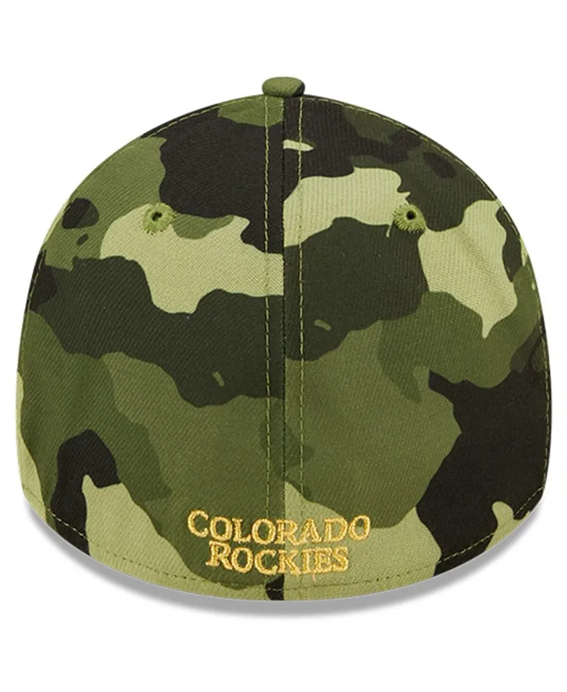 Men's New Era Camo Colorado Rockies 2022 Armed Forces Day 39THIRTY Flex Hat