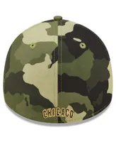 Men's New Era Camo Chicago Cubs 2022 Armed Forces Day 39THIRTY Flex Hat